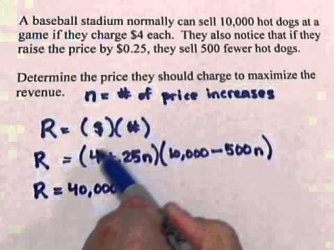 Hot Dogs -- Maximizing Revenue (calculus)
