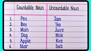 Countable and Uncountable noun | English Grammar | Countable uncountable nouns