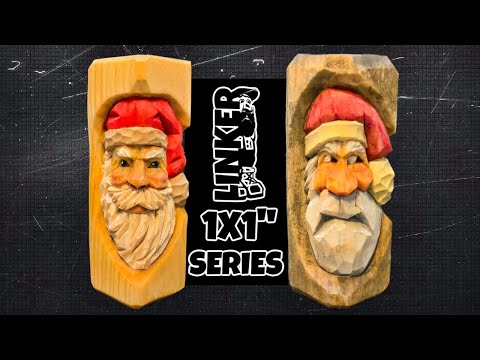 Carve Up a Little Santa Face in a block of Wood - Full Fun Hand Tool Tutorial (1x1series)