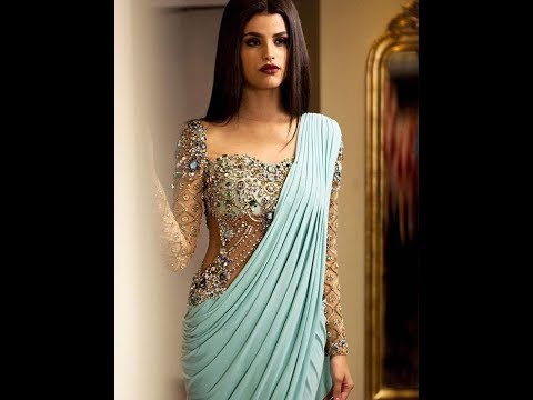LATEST PARTY WEAR DESIGNER SAREES 2019 | Saree gown design for Wedding 2018 | trending spot