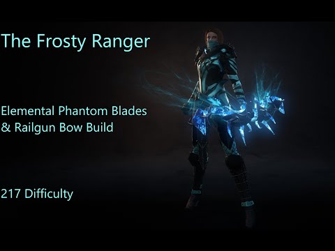 Wolcen 1.1.7.3 The Frosty Ranger. Elemental Phantom Blades / Railgun Bow Build. 217 Difficulty.