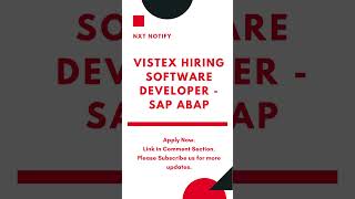 Vistex Hiring Software Developer - SAP ABAP | Whf | Work from home jobs 2023