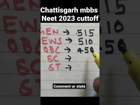 chattisgarh neet 2023 cuttoff marks for mbbs #mbbs #neet2023 #neet2024 #aiims #neetresult #shorts