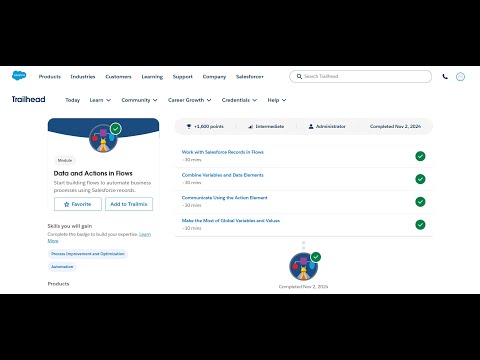 Work with Salesforce Records in Flows | Data and Actions in Flows | Trailhead |  Salesforce