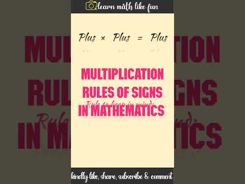 rule of product of different signs in mathematics