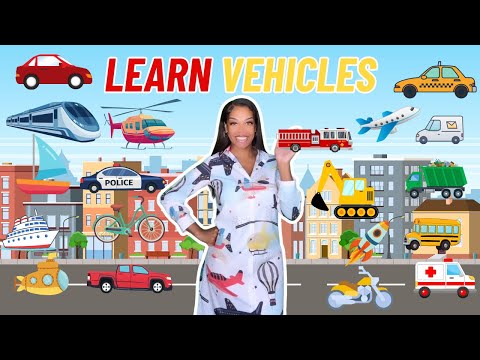 Vehicles Song| Learning with Ms Houston| Learn Car, Train, Plane, Excavator, Truck, Helicopter +More