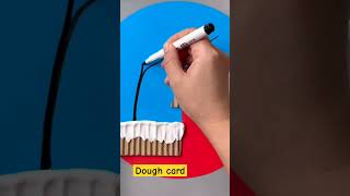 Cute colorful dough paper card tutorial #cutecardmaking #cardcraftideas #doughcraft