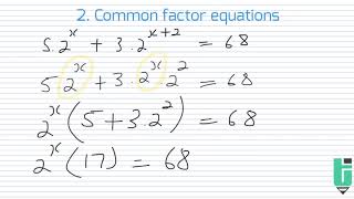 Exponential equations - common factor