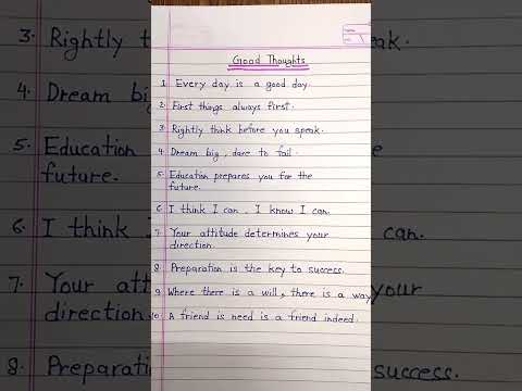 10 lines on Good thoughts for school || Good thoughts || Life good thoughts #shorts #goodthoughts