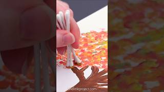 Q-Tip Fall Tree Painting 🍁🎨