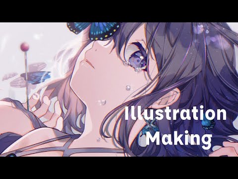 蝶 - illustration making -【CLIPSTUDIO】