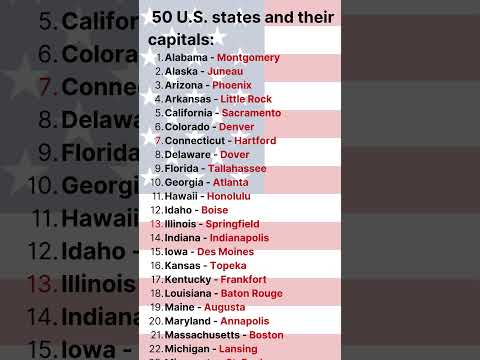 50 U S  states and their capitals #shorts