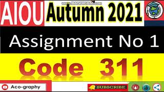 ⏩ AIOU Code 311 Solved Asignment No.1 Autumn 2021 || BOOK KEEPING & ACCOUNTANCY || Level: FA/ I.Com