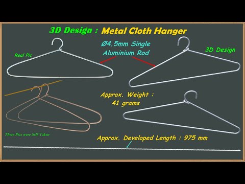 3D Design of a Metal Cloth Hanger, #3Dmodeling, #SolidWorks, #SolidEdge, #Creo, #Catia, #household