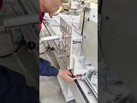 Double-head cutting PVC push-type saw#pvc #cuttingmachine #factory #machine