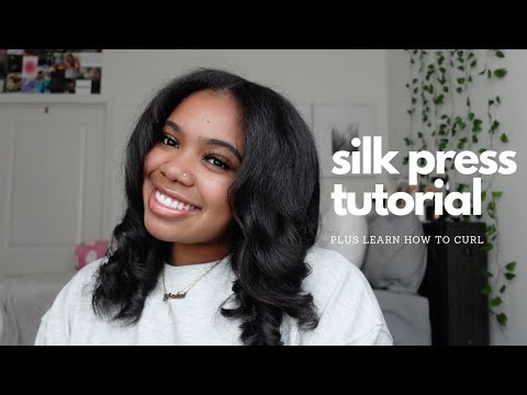 TUTORIAL: silk press on natural hair *curling hacks + prevent damage*
