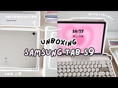ASMR Unboxing 📦💗 Samsung Galaxy Tab S9 + Cute Accessories | Aesthetic Customization 🧸✨