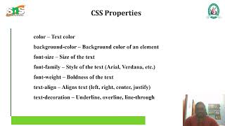 CSS Properties | Web Development Basic | SNS Institutions