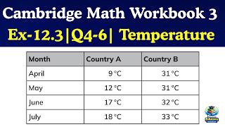 Cambridge Math Workbook 3 Temperature (Ex 12.3) | Questions 4-6 Explained Step by Step
