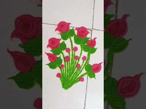 Rose Rangoli | Design's by Vidhya Tayade | #rangoli #rangolidesigns