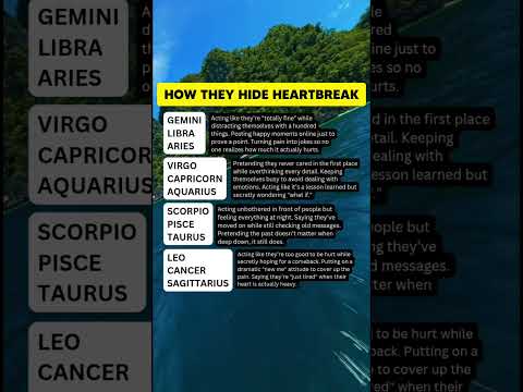 HOW THEY HIDE HEARTBREAK #zodiac #zodiacsign #shortvideo