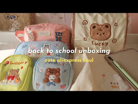 Cute and Aesthetic Aliexpress Haul | ASMR Unboxing | Back to School Shopping 2022 🐰