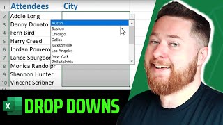 Create a DROP DOWN list in Microsoft Excel in under 60 Seconds!