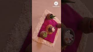 Easy and beautiful haldi kunku decoration / 1 minute haldi kumkum decoration 🟡🔴🪁🥻