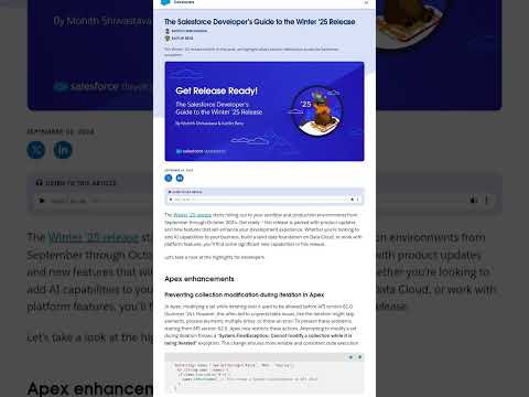 Salesforce Developer’s Guide to the Winter ’25 Release#shorts #shortsviral #salesforce#latest#update