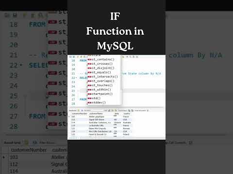 IF Function in MySQL | Control Flow Functions in MySQL |#functions #mysql_workbench