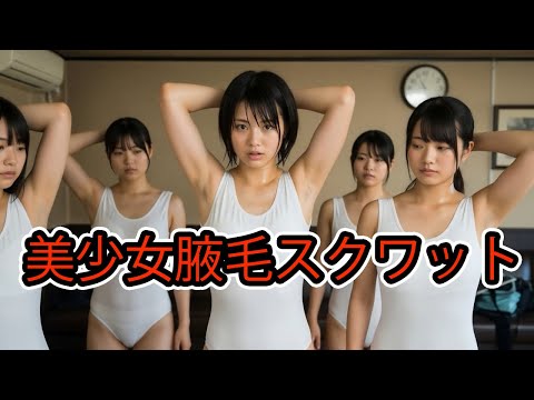 美少女たちの腋見せスクワット