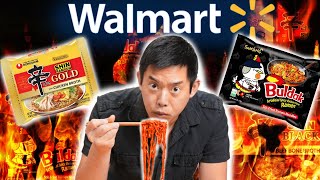 I ate 40 SPICY Ramens From Walmart! Huge Taste Test