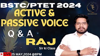 ACTIVE PASSIVE VOICE I BSTC 2024 English Classes | BSTC English Model Paper 2024 |ENGLISH BY RAJ SIR