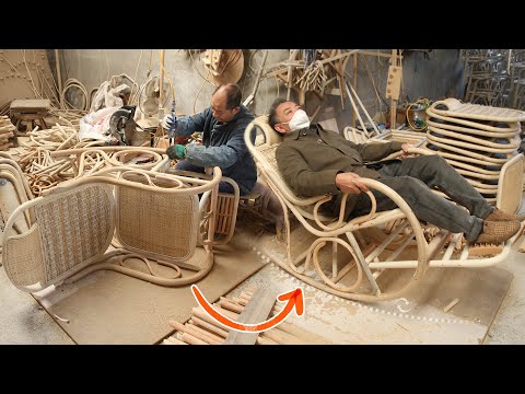 Swing Rattan weaving chair production process ! Chinese traditional skills factory!