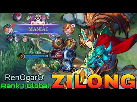 MANIAC! Full DMG Zilong No Boots Build - Top 1 Global Zilong by RenQgarQ - Mobile Legends