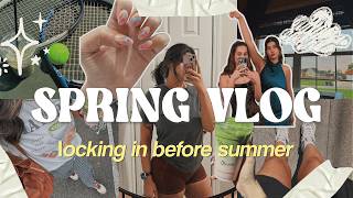 spring vlog 🎾| bright days, good matcha, opening the pool, + a fancy wedding