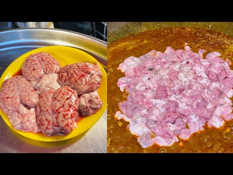 Special Mutton Brain Masala | Mutton bheja Fry | Mutton Street Food | Human Street Food #mutton