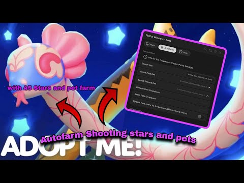 Roblox Adopt me Pet farm and all 45 shooting stars lunar autofarm script / hack 2025 #roblox #script