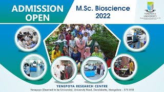 M.Sc. Bioscience 2022 Admissions Open at Yenepoya (Deemed To Be University)