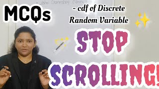 cdf of Discrete Random Variable @Math's with Mugdha 