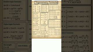 Trigonometry formula for class 8,10,12,#youtubeshorts ,#shorts ,#trignometry,#mathsformula