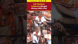 BJP’s Tarun Chugh Celebrates Bengal Victory With Workers, Brews Chai & Distributes Sweets