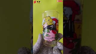 Verre Amora 1986 Schtroumph et Gargamel #4k #vintage #amora #Schtroumph  #gargamel  #collection
