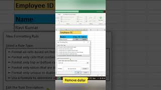 employee I'd in excel #shortsfeed #excelshortcuts #msofficeexcel #exceltricks #exceltips #excel