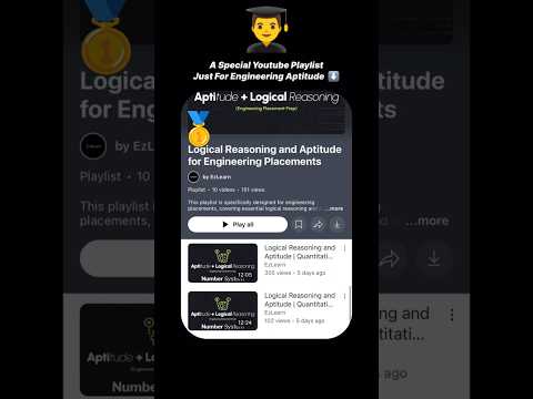 Aptitude + Logical Reasoning for CS/IT/EC/ME/EE ENGINEERING Placements 👨‍🎓