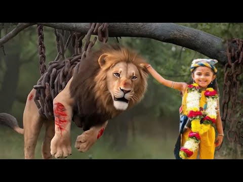 कंस मामा के भेजे शेर को जब कान्हा ने पेड़ से लटकाया | आइये देखते है यशोमती मैय्या के नंदलाला #bhakti