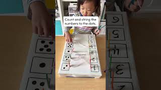 Count the dots and string the dots to the numbers! #handsonactivitites #countingforkids