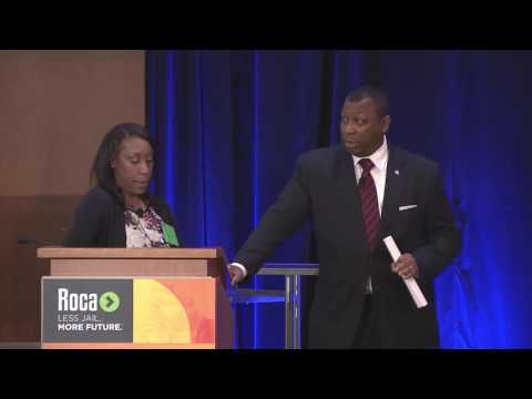 Sheriff Steve Tompkins and Roca's Kendra Sanon at Roca's Annual Breakfast