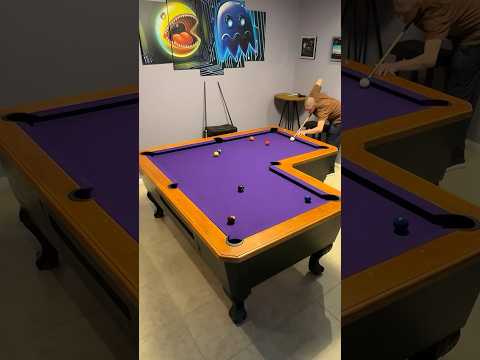 9 ball pool on L-shaped pool table! #9ball #8ballpool #pool #asmr #games #satisfying #billiards #fun