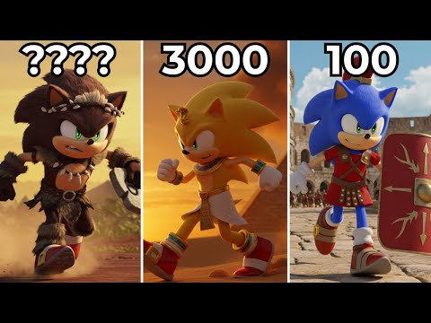 Sonic the Hedgehog in Different Years